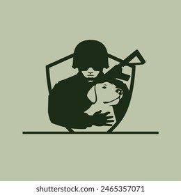 soldier dog vector logo abstract