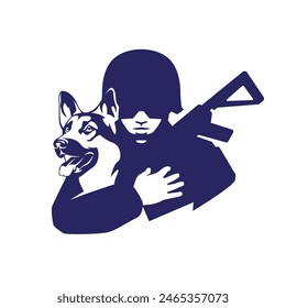 logo de Vector de perro soldado