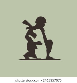 Soldier Dog Vektorgrafik Logo Abstract