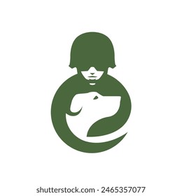 soldier dog vector logo abstract