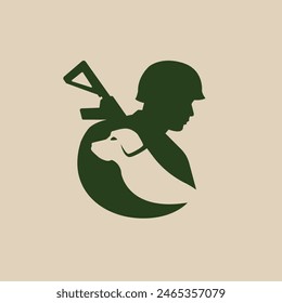soldier dog vector logo abstract