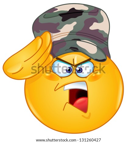 Soldier Emoticon Saluting Saying Yes Sir Stock Vector (Royalty Free