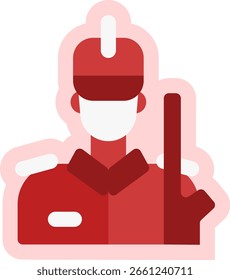 design de adesivo estilo plano soldado