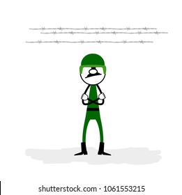 Soldier, folded arms