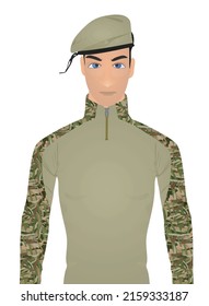 Soldier. front view. vector illustration