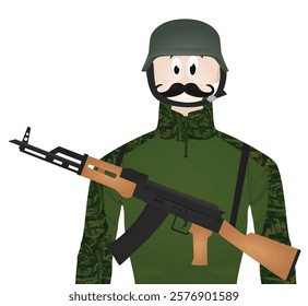 Soldier. front view. vector illustration
