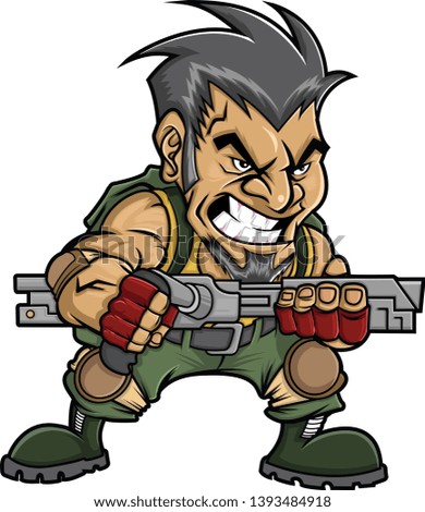 Soldier Game Character Concept Vector