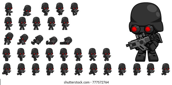 Soldier Game Character Creating Shooter Action Stock Vector (Royalty ...