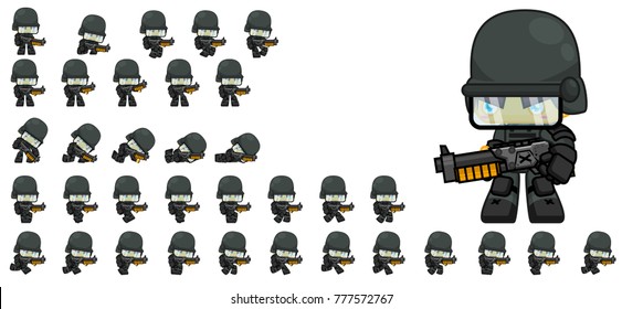 Soldier Game Character For Creating Shooter Action Games