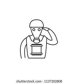 Soldier in a gas mask icon. Element of popular army icon. Premium quality graphic design. Signs, symbols collection icon for websites, web design, on white background