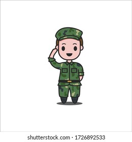 Soldier giving a salute vector