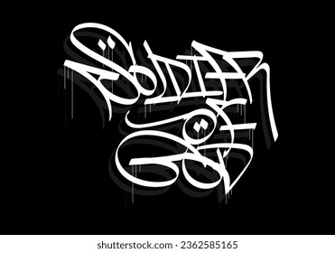 SOLDIER OF GOD word graffiti tag style