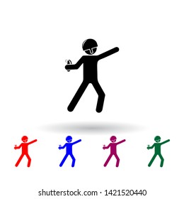 soldier with a grenade multi color icon. Elements of army & war set. Simple icon for websites, web design, mobile app, info graphics