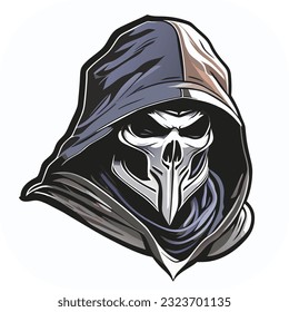 soldier grim reaper headshot vector, Grim reaper head vector illustration on turquoise, Reaper Logo Disgn Template Vector Illustration Template, 