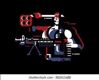 Soldier with gun