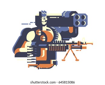 Soldier with gun
