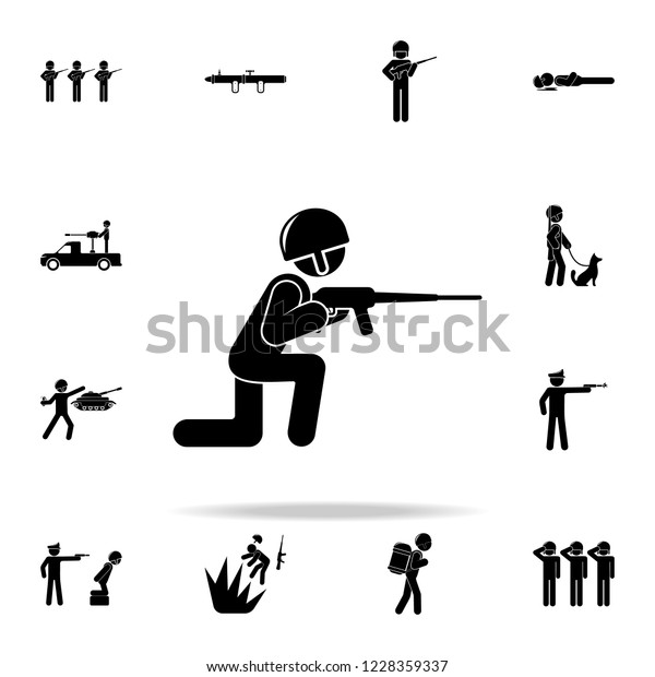 Soldier Gun Icon Army War Icons Stock Vector (Royalty Free) 1228359337