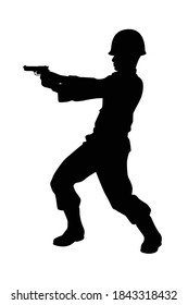 Soldier with gun silhouette vector