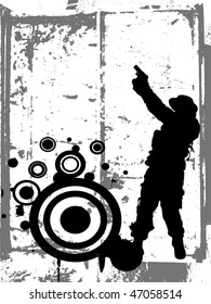 soldier with gun - vector