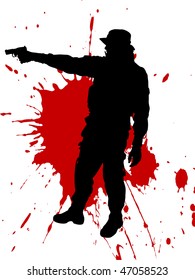 soldier with gun - vector