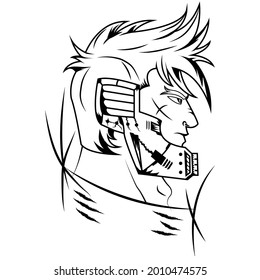 Soldier Head Illustration can use for t-shirt and e-sport logo