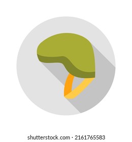 Soldier Helmet Circle Icon. Vector Illustration of Military Sign.