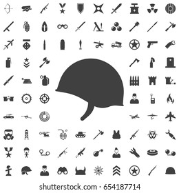 Soldier Helmet Icon Isolated On White Background. Set Of Weapon Icons