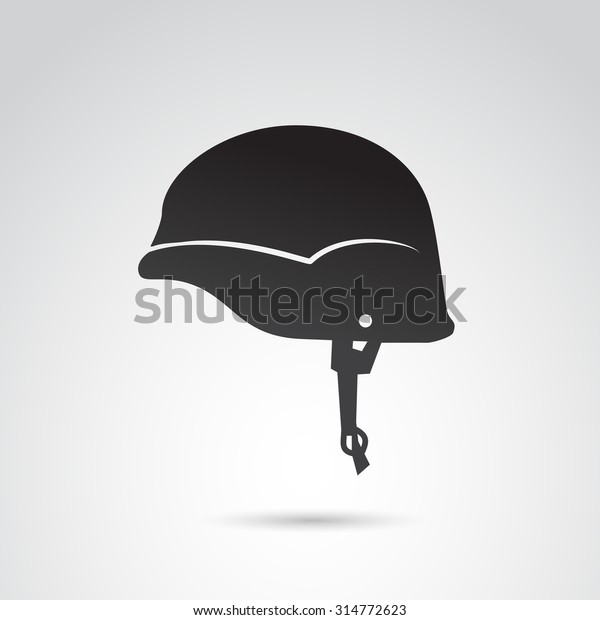 Soldier Helmet Icon Isolated On White Stock Vector (Royalty Free ...