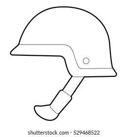 Soldier Helmet Icon. Outline Illustration Of Soldier Helmet Vector Icon For Web