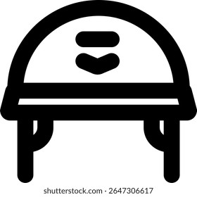 soldier helmet icon outlined style design