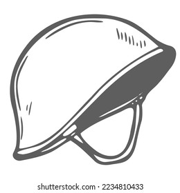 Soldier Helmet Icon Silhouette Illustration. War Soldier Vector Graphic Pictogram Symbol Clip Art.