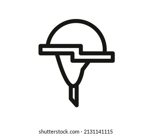 Soldier Helmet Icon. Vector Art.