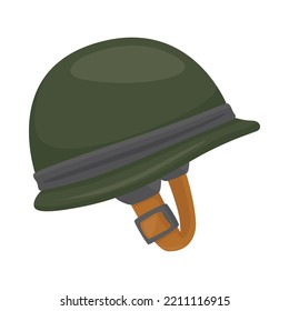 Soldier Helmet Sign Emoji Icon Illustration. Military Vector Symbol Emoticon Design Clip Art Sign Comic Style.