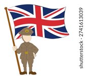 Soldier is holding jack union flag