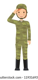 A soldier homage to the commandant before war