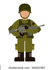 soldier icon. Armed forces. vector graphic