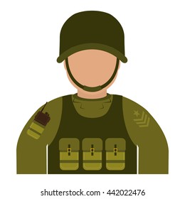 soldier icon. Armed forces. vector graphic
