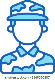 Soldier Icon Blue Vector Illustration