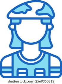 Soldier Icon Blue Vector Illustration