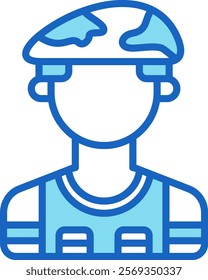 Soldier Icon Blue Vector Illustration