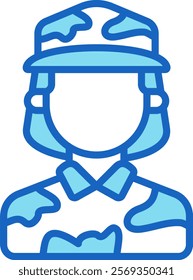 Soldier Icon Blue Vector Illustration