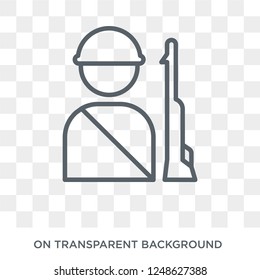 Soldier icon. Soldier design concept from Army collection. Simple element vector illustration on transparent background.