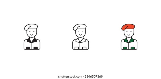 Diseño de icono de soldado con ilustración de fondo blanco