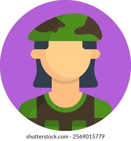 Soldier Icon Fill Vector Illustration