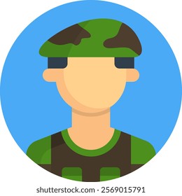 Soldier Icon Fill Vector Illustration