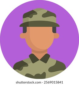 Soldier Icon Fill Vector Illustration