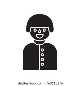 soldier icon flat black
