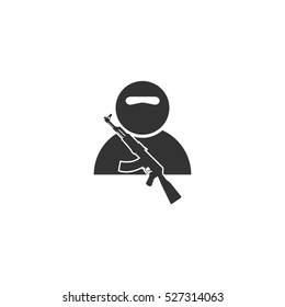 Soldier icon flat. Illustration isolated vector sign symbol