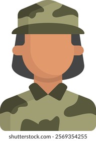 Soldier Icon Flat Vector Illustration