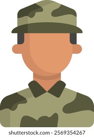 Soldier Icon Flat Vector Illustration